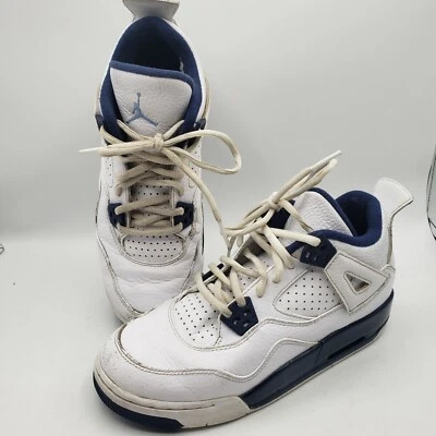 Nike Air Jordan 4 Retro GS Grade School 5.5Y, Women's 7 Legend Blue 408452 107 - Image 1 of 4