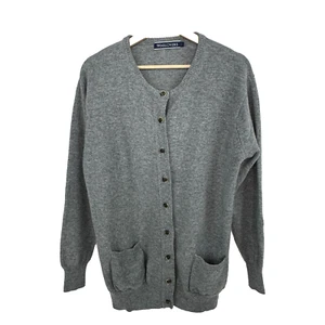Cárdigan largo Woolovers de lana con botones delanteros para mujer talla L gris manga larga de gran tamaño - Imagen 1 de 11