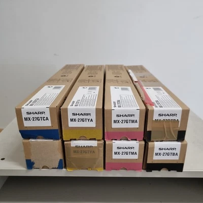 2 Sätze SHARP Toner MX-27GT Ya- Ma - Ca- ma  für SHARP MX-2300, MX-2700, OVP - Bild 1 von 3