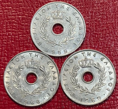 3-HIGH GRADE  1959/1966/1969 GREECE 20 LEPTA COINS-SEP585 - Image 1 of 2