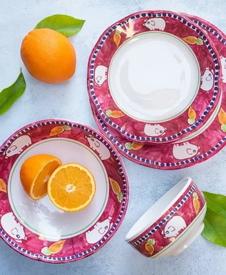 VIETRI Campagna Melamina PORCO Juego de 12 Piezas (8 Platos + 4 Cuencos) NUEVO CON ETIQUETA Foto 1 de 4