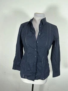 Banana Republic Women’s Navy Blue Color Long Sleeve Button Up Sizs 6P - Picture 1 of 9