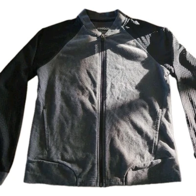 Chaqueta Reebok Mujer Gris Negra Cremallera Completa Ligera Mangas Ventiladas Talla S Foto 1 de 4