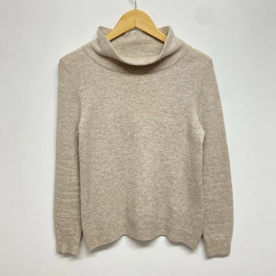 Suéter tejido Woolovers Merino Cashmere Jumper para mujer mediano avena cuello falso Foto 1 de 4
