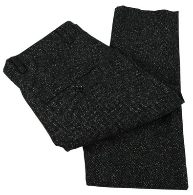 Pantalones cortos de lana ajustados plisados negros GRIS DANIELE ALESSANDRINI 44 EE. UU. 31 NUEVOS CON ETIQUETAS Foto 1 de 3