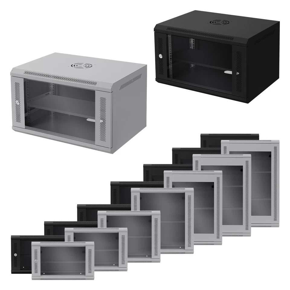 ECD GERMANY Armoire de réseau serveur 19" profondeur coffret mural hauteur du rack au choix