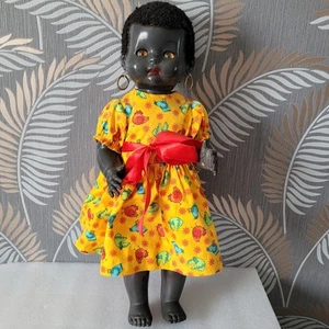 Pedigree Vintage Hard Plastic Black Doll moving eyes and limbs 21 Inch Large - Picture 1 of 22