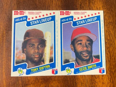 Tony Gwynn / Ozzie Smith 1987 M&M's Star Lineup 2 Baseball Card Uncut Panel - Image 1 of 4