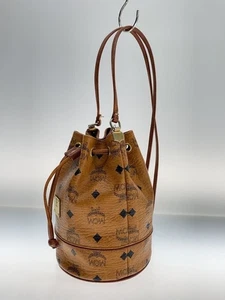 MCM Visetos Auténtico Bolso de Hombro con Cordón Monograma Logo Bandolera Dorado - Imagen 1 de 7