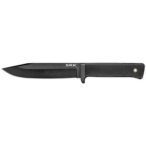 Cold Steel SRK Fixed Knife 6" SK5 Carbon Steel Clip Blade Black Kray-Ex Handle - Picture 1 of 2