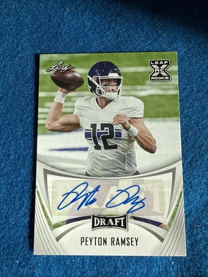 2021 leaf draft auto Peyton Ramsey RC #BA-PR1 Northwestern Wildcats - Image 1 of 2