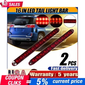 2pcs 16" Red 11 LED Trailer Truck Light Bar Stop Turn Tail Rear Brake Lamp Strip - Picture 1 of 11