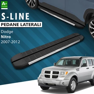 ESTRIBOS LATERALES ESCALONES BARRAS MINIFALDAS NEGRAS PARA DODGE NITRO 2007-2012 - Imagen 1 de 7