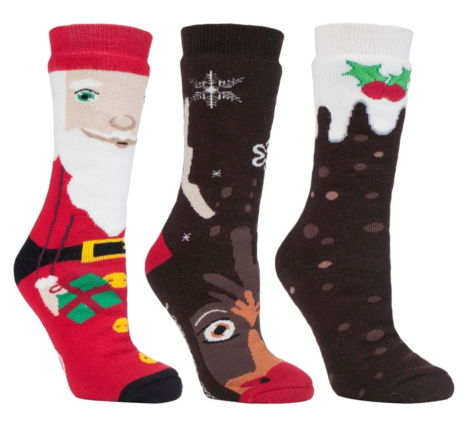 Heat Holders - Mens Womens Thick Warm Anti Skid Christmas Thermal Slipper Socks - Image 1 of 1