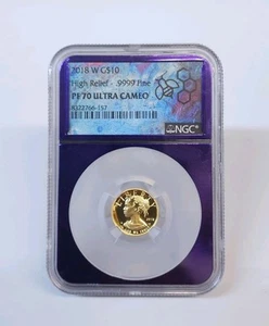 2018 W High Relief American Liberty 1/10 Gold $10 NGC PF70 Ultra Cameo - Picture 1 of 2
