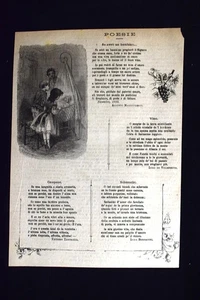 Poesie:A.Mazzucchetti;L.de Villeneuve;V.Tartaglia;L.Bernacchi Incisione del 1885 - Picture 1 of 1