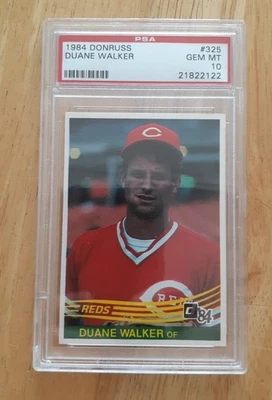 1984 Donruss #325 Duane Walker PSA GEM MINT 10! Reds - Image 1 of 2