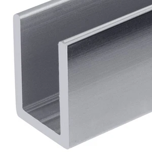 Brixwell Polished Stainless Deep U-Channel 3/8" Glass Shower Door 4" Sample - Picture 1 of 6