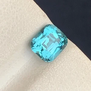 1.80 Carats Lagoon Tourmaline Cushion Cut Natural Afghani Loose Gemstone - Picture 1 of 5