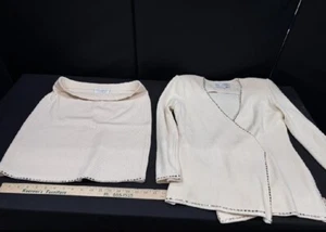 St John Evening 2pc Knit Wrap Sweater & Skirt Set, Size 2, Womens Formal EUC - Picture 1 of 4