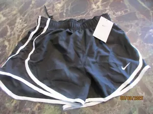NIKE Shorts Womens XS Athletic Dri Fit Black With White Stripe Running Workout - Picture 1 of 3