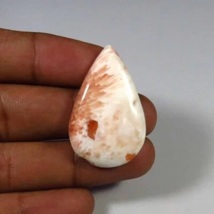Scolecite Rossa Gemme di Pera Liscia 34x21 mm Scolecite Naturale Cabochon 22 Cts SC-146 - Foto 1 di 11