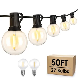 Mlambert 50Ft LED Outdoor String Lights G40 Globe Dimmable Patio Light, Water... - Picture 1 of 9