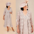Lace Mother Of The Bride Dress With Jacket V-Neck Tea Length Wedding Party Gowns