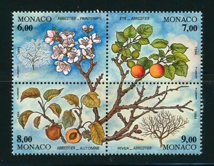Monaco Complete MNH Block of 4 #1934 Life Cycle of Apricot Tree Stamps - Picture 1 of 1