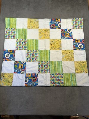 Baby Quilt Crib Blanket Handmade Thomas The TrainTank Engine Patchwork 34.5x40” - Image 1 of 4