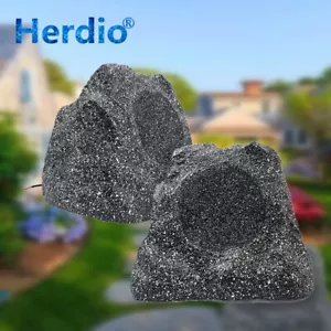 Herdio 6.5"Bluetooth Outdoor Rock Speakers Waterproof 400W Pool Garden Yard Pair - Picture 1 of 14