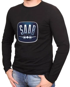 Camiseta negra manga larga Saab Auto Logo -1100 -LA - Imagen 1 de 2
