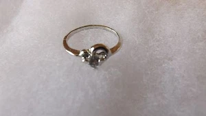 Vintage Silvertone Ring With Rhinestone Size 5 1/4 CL10-38 - Picture 1 of 5