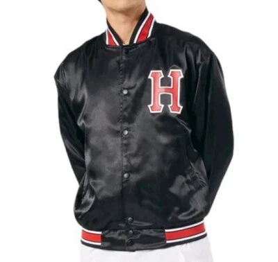 Chaqueta de béisbol HUF para hombre CRACKERJACK SATINADO - Negra - Grande - Nueva con etiquetas Foto 1 de 4