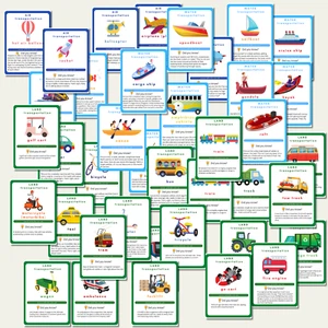 ELKIDO Transport 38 Flash Cards Trains Cars Planes Ships Learning Educative - Picture 1 of 8