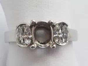 AJUSTE DE COMPROMISO DE DIAMANTES DE ORO BLANCO DE 14 QUILATES. TALLA 6 - Imagen 1 de 12
