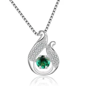 1,20 kt natürlicher grüner Smaragd IGI-zertifizierter Diamant Anhänger in 14 Kt Weißgold - Bild 1 von 1
