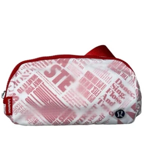 NEW Lululemon Belt Bag Manifesto Print NWT Red White 1L ~ Sold Out - Picture 1 of 14