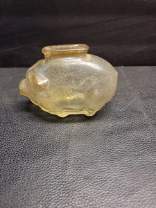 Vintage Anchor Hocking Large Glass Amber Piggy Bank Textured, #2 on the bottom - Picture 1 of 10