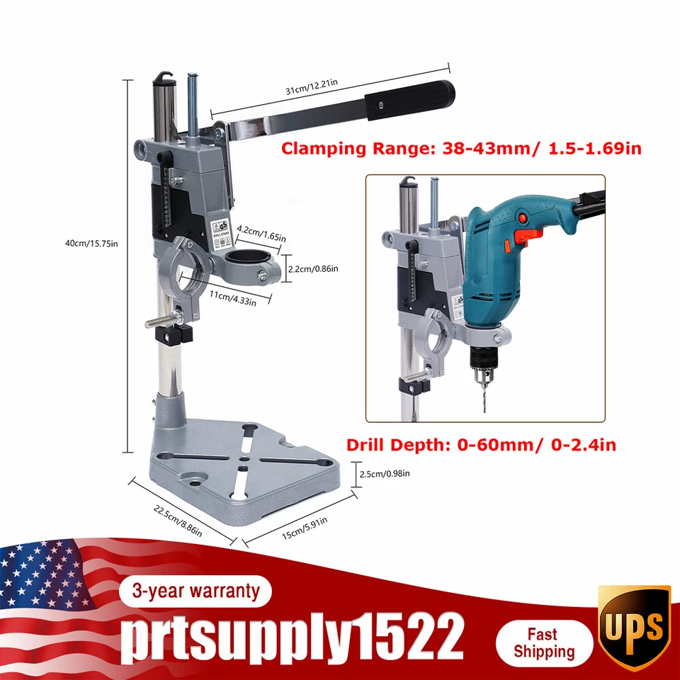 Bench Clamp Drill Press Stand Workbench Repair Tool For Hand Drills  2 Hole  TOP - Image 1 of 4
