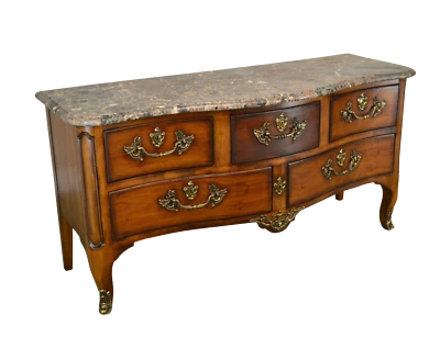Cómoda grande estilo Luis XV francés Henredon de mármol Foto 1 de 4