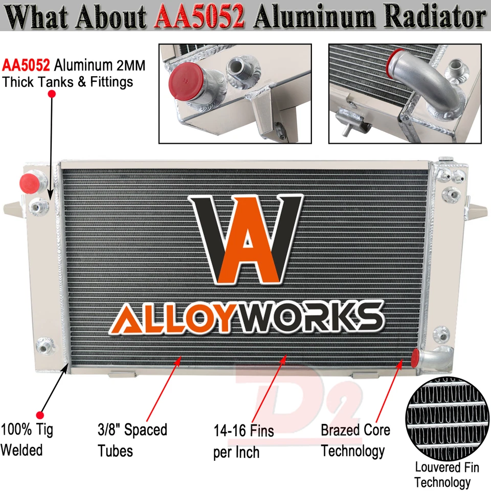 Radiador de aluminio de 4 filas para Land Rover Range Rover Discovery I II 1987-1998 Foto 1 de 4