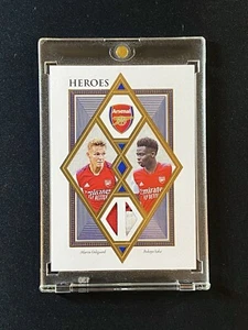 2022 Futera Arsenal Martin Odegaard Bukayo Saka Gold Game Worn Jersey Patch #2/6 - Picture 1 of 2