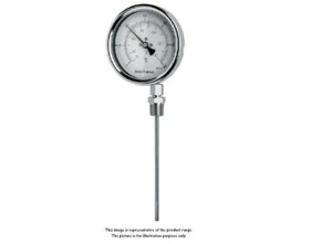 (AMPMECH) BADOTHERM GAUGE, BI-METAL TEMPERATURE, BDTE18, 125MM, 0-160°C, 6MMX400 - Picture 1 of 3