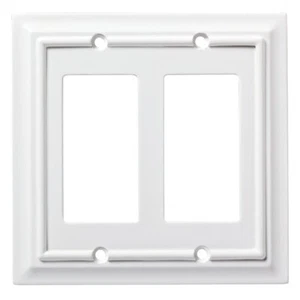 Brainerd Architectural 2 Gang Pure White Double Wall Plate Composite Wood Indoor - Picture 1 of 3