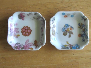 2 ANTIGUAS PALMADITAS DE MANTEQUILLA CUADRADAS DE 2 1/2" HAVILAND LIMOGES FRANCIA 1900 - Imagen 1 de 5