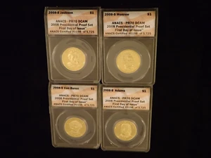 2008 -S Presidents 4 Coin Set Flag Label ANACS PR 70 DCAM - Picture 1 of 2