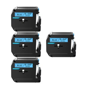4 PK MK531 M531 Label Tape Black on Blue for Brother P-Touch PT-80SCCP 1/2" 12mm - Picture 1 of 11