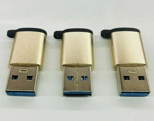 3 PACK USB C 3.1 Type C Female to USB 3.0 Type A Male Port Converter Adapter GLD - Picture 1 of 2