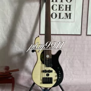 Hot Sale Yin Yang Deluxe Natural Electric Bass Guitar Black Hardware Maple Neck - Picture 1 of 10